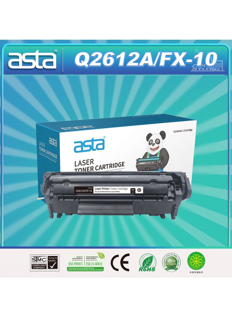استا خرطوشة حبر متوافقة مع ASTA 1020 Q2612A 12A Universal FX 10 لـ LaserJet 1022nw 1022n 3050 1010 3015 3055 3020 3052 1018 3030 1012 1015 FAX-L100 M1319f FAX-110 FAX-120 -140 فاكس-160 - Image 1
